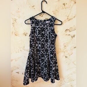 Gianni Bini Girls Dress Size 14 Black White Sleeveless Exposed Stitching Party